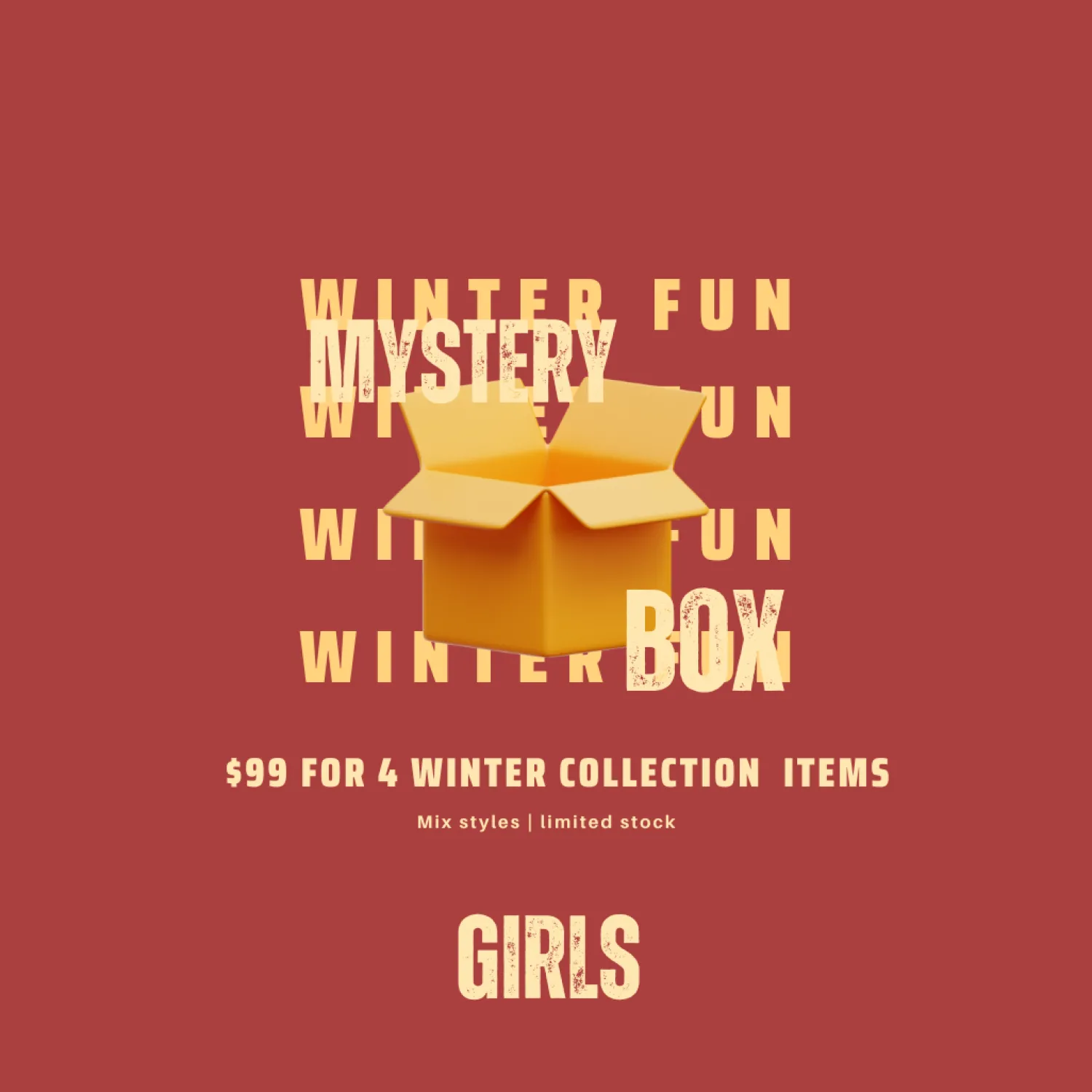 Multi Brands Face Masks>4 Fall&Winter Pieces Girls Mystery Box/Bag - Final Sale