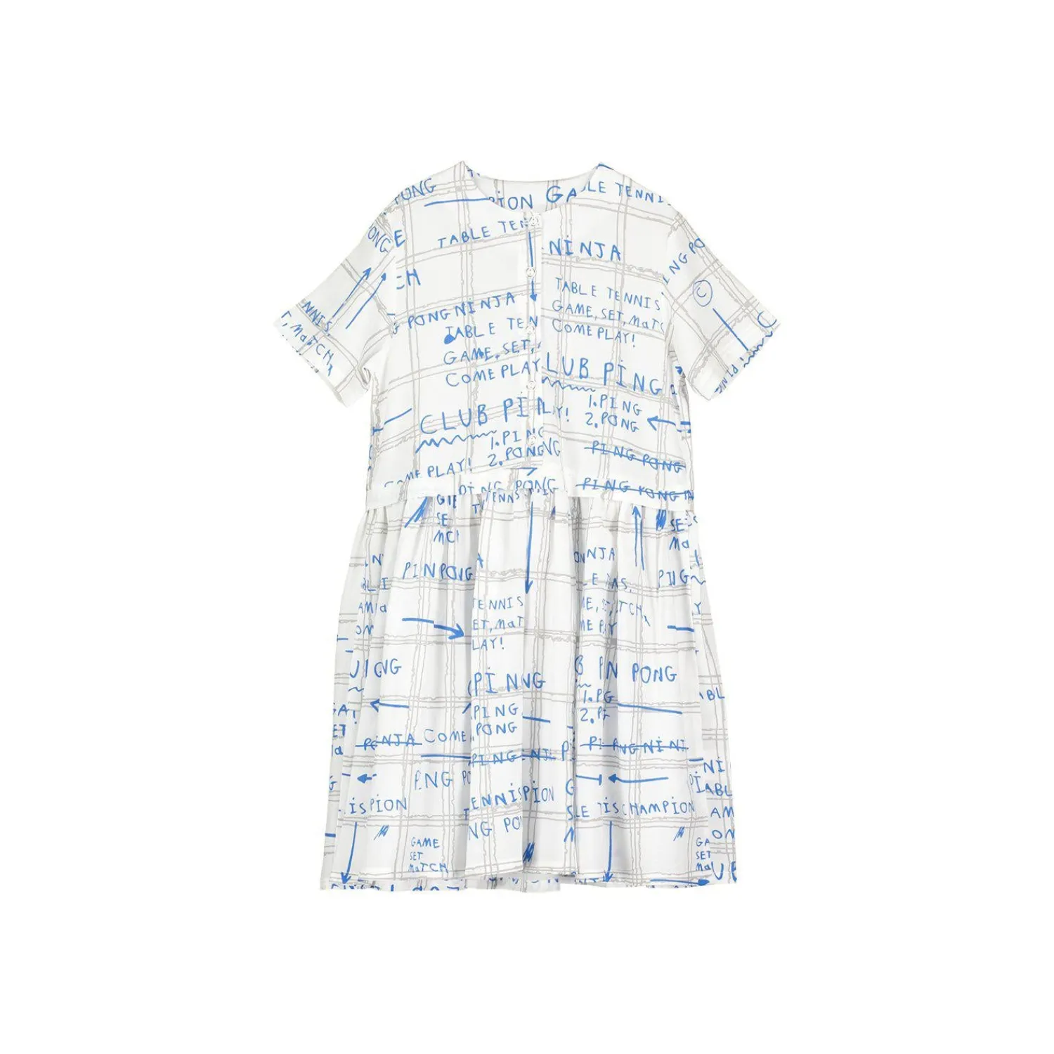 Beau Loves Overalls & Jumpsuits> Button Front Dress Grey/Blue, Game Plan Aop