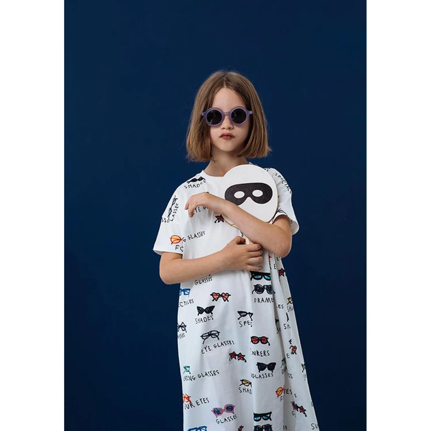Beau Loves Overalls & Jumpsuits> Jersey T-Shirt Dress, Ecru, Spectacles Aop