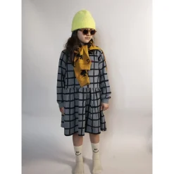 Beau Loves Overalls & Jumpsuits> Oversized Raglan Dress, Charcoal, Grid Aop