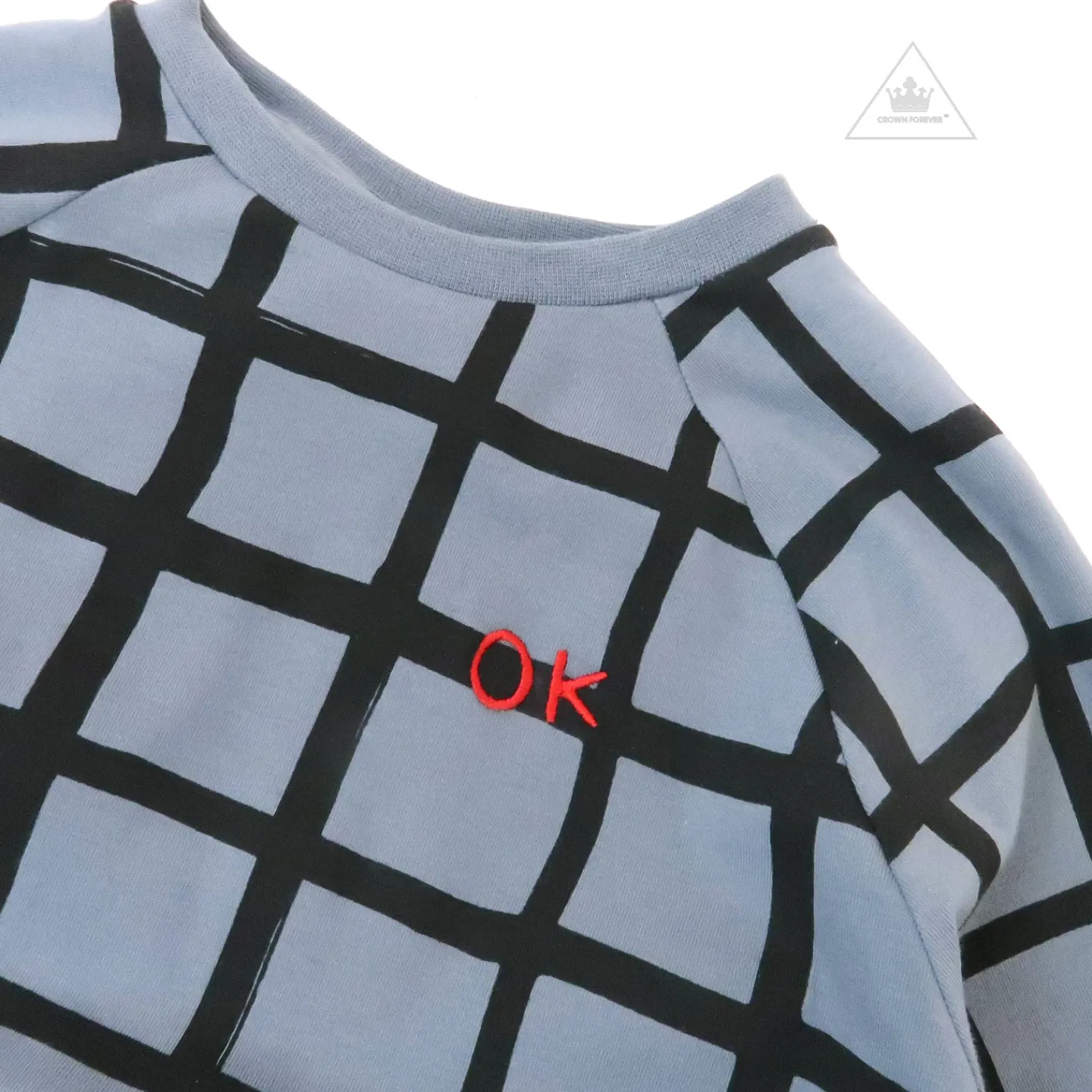 Beau Loves Overalls & Jumpsuits> Oversized Raglan Dress, Charcoal, Grid Aop