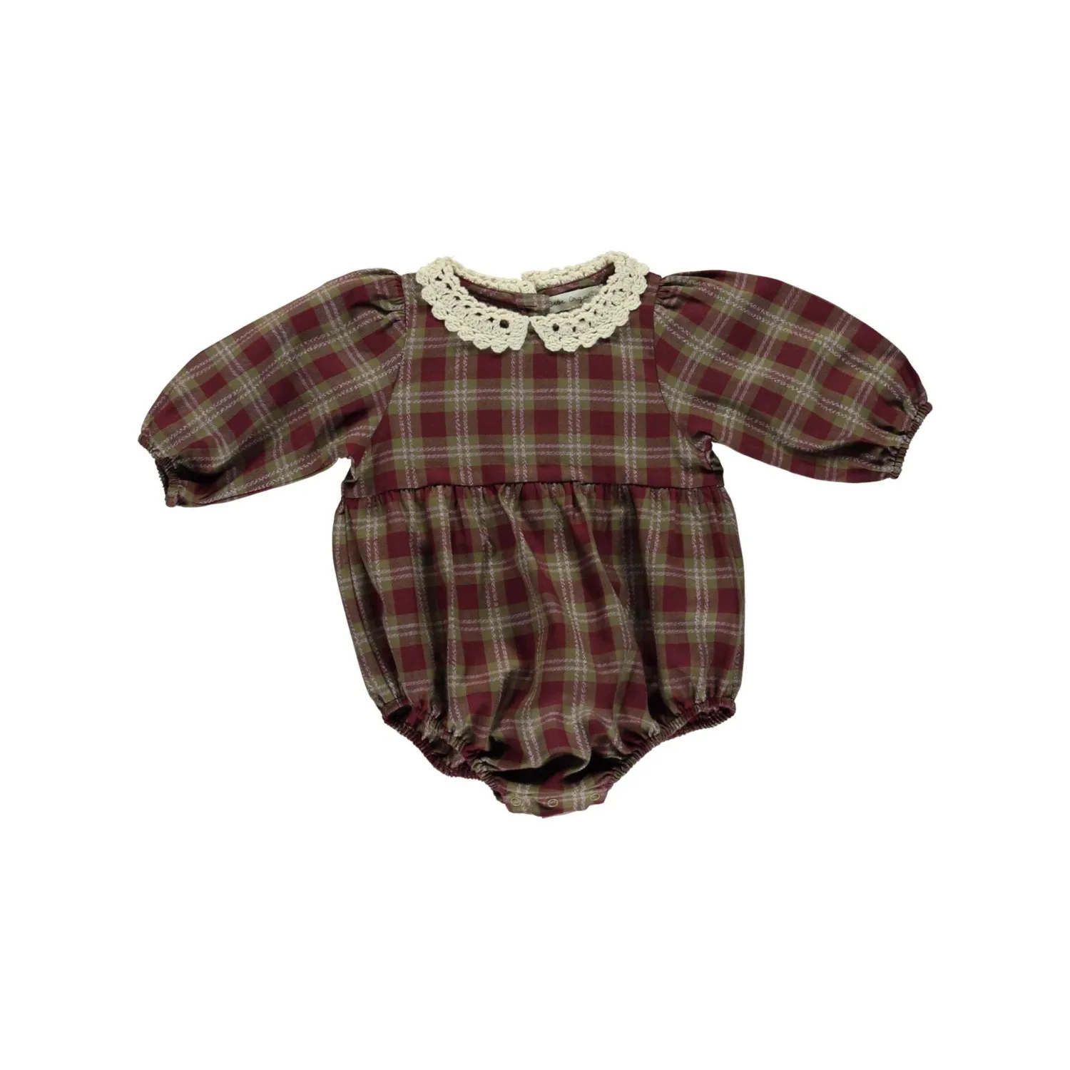 Bebe Organic Rompers> Eleanor Romper Vintage Checks