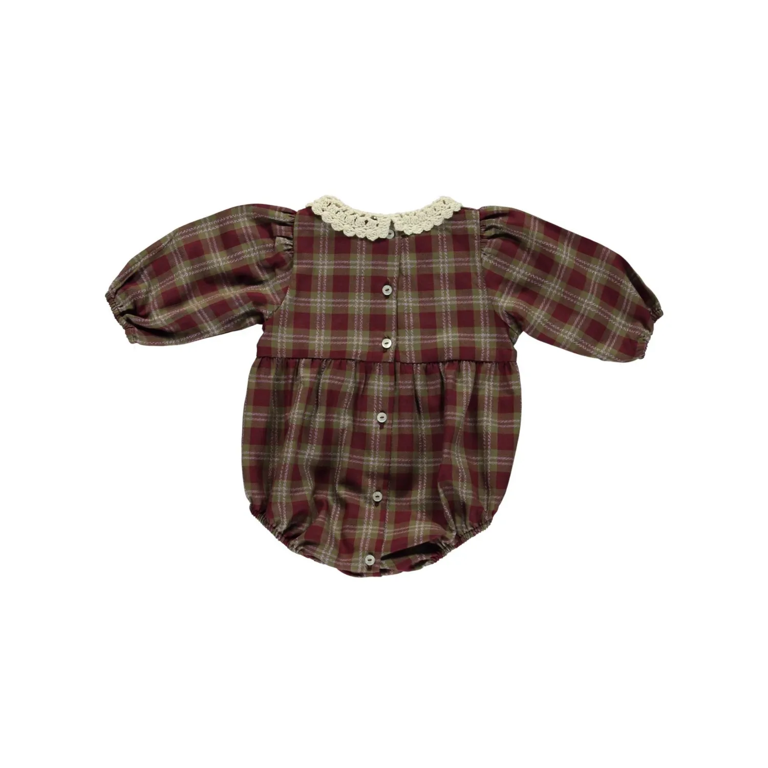 Bebe Organic Rompers> Eleanor Romper Vintage Checks