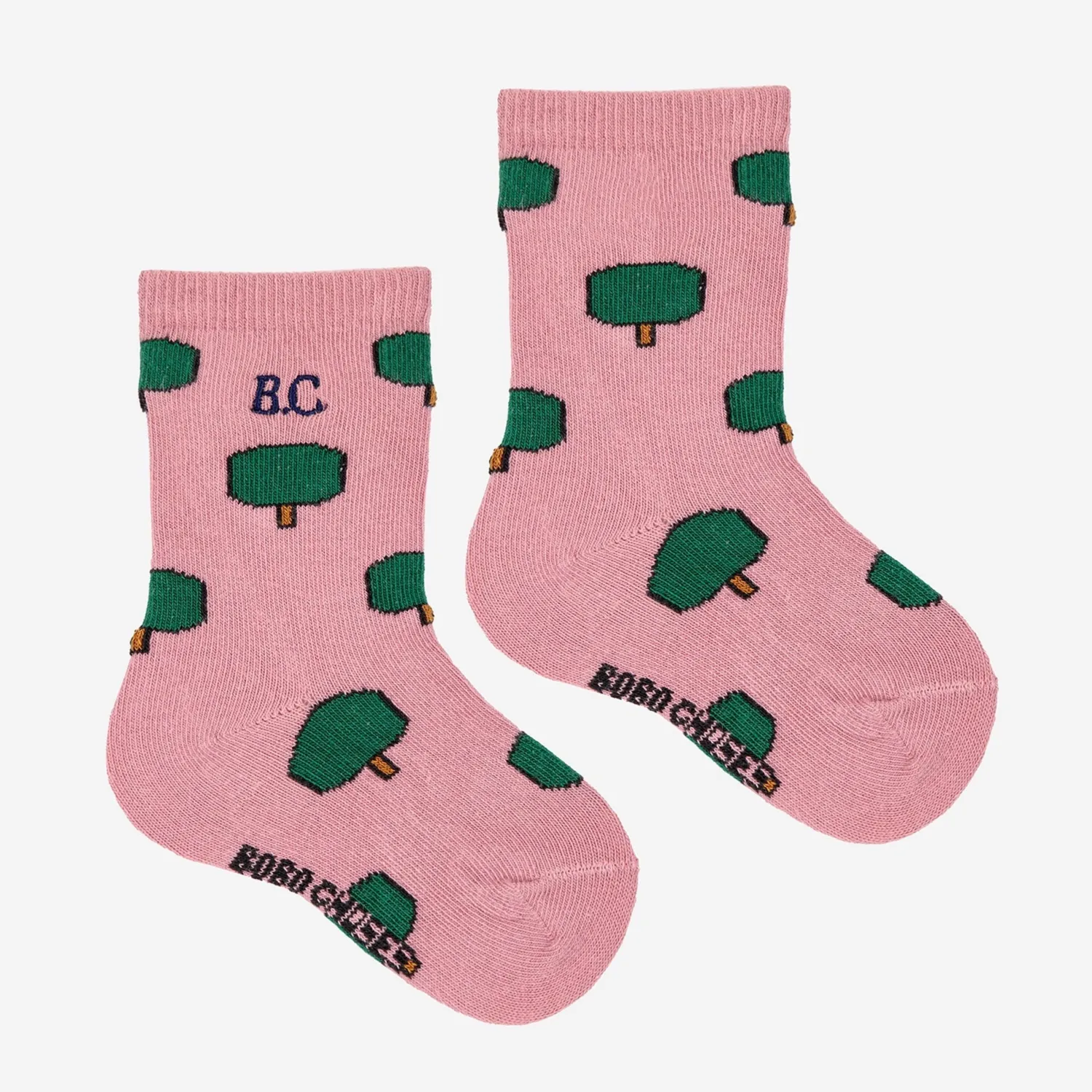 Bobo Choses Socks> Baby Green Tree All Over Long Socks