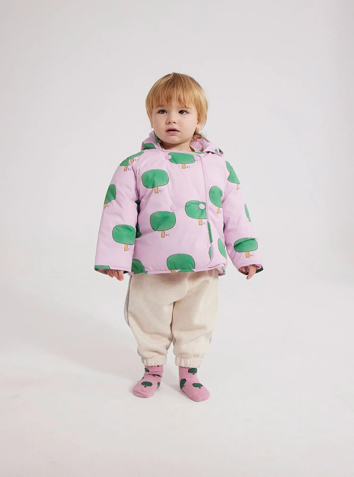 Bobo Choses Socks> Baby Green Tree All Over Long Socks