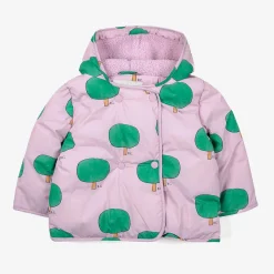 Bobo Choses Jackets> Baby Green Tree All Over Hooded Puffer Jacket