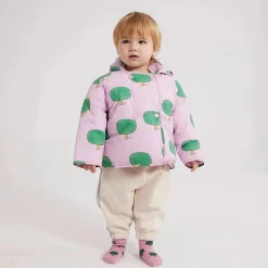 Bobo Choses Jackets> Baby Green Tree All Over Hooded Puffer Jacket