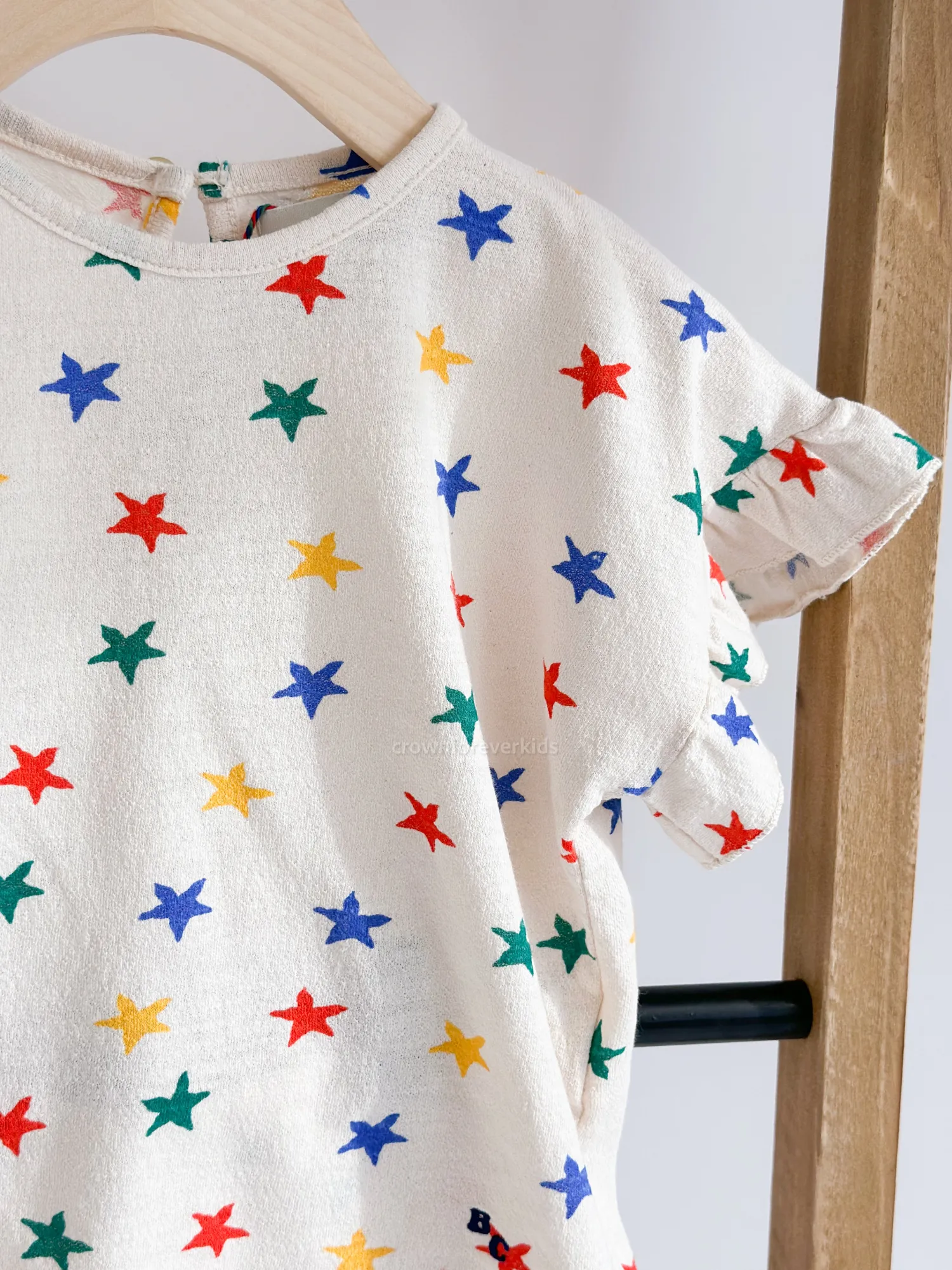 Bobo Choses T Shirts> Baby Multicolor Stars All Over Ruffle T-Shirt