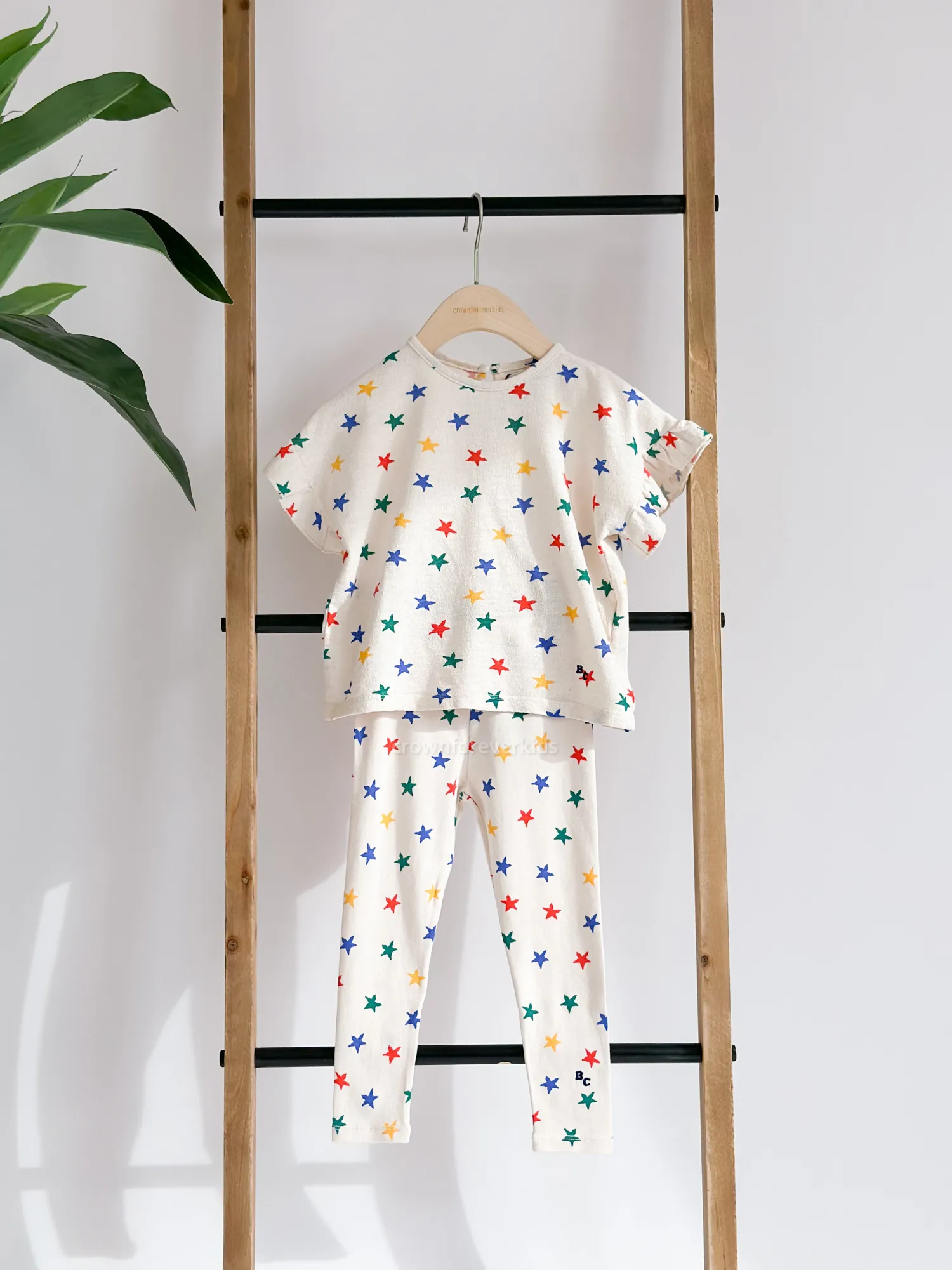 Bobo Choses T Shirts> Baby Multicolor Stars All Over Ruffle T-Shirt