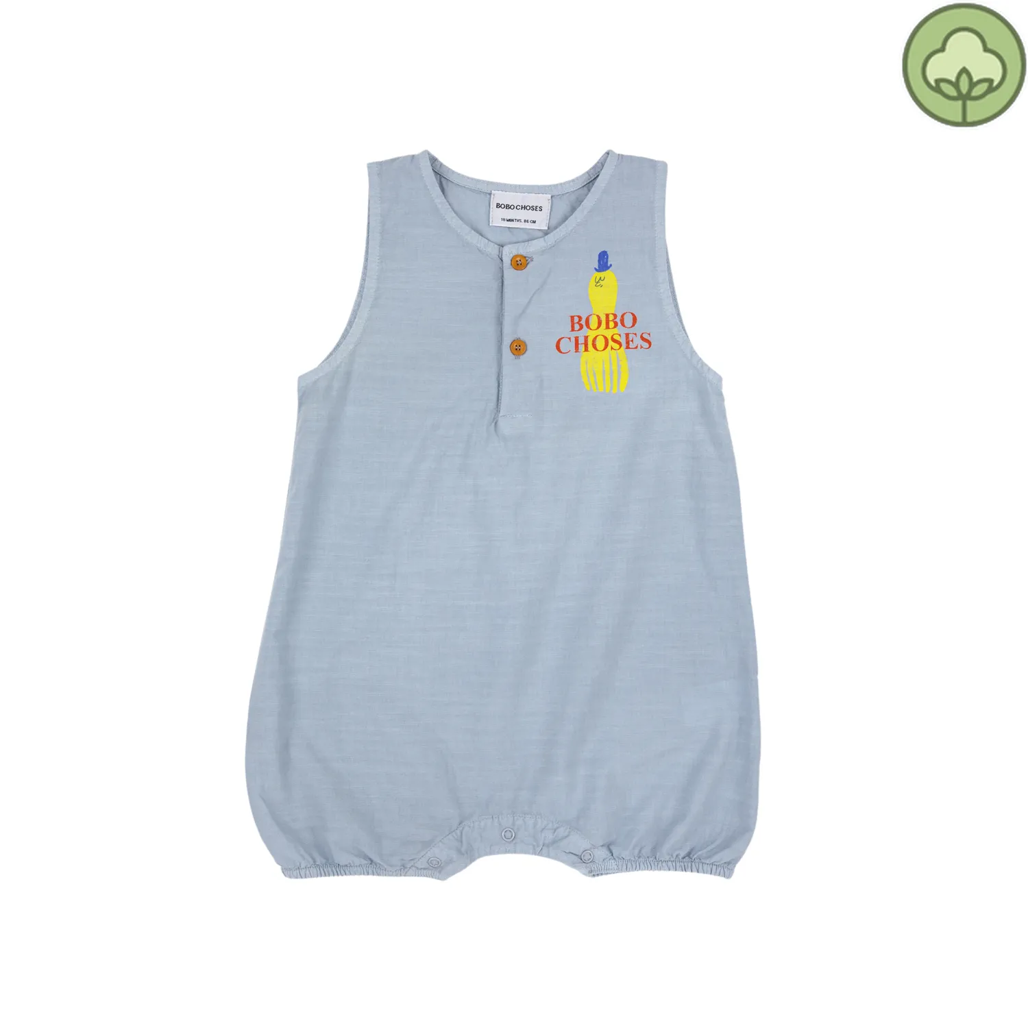 Bobo Choses Overalls> Baby Yellow Squid Playsuit