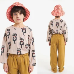 Bobo Choses Long Sleeve T Shirts> Cat O'Clock All Over Long Sleeve T-Shirt
