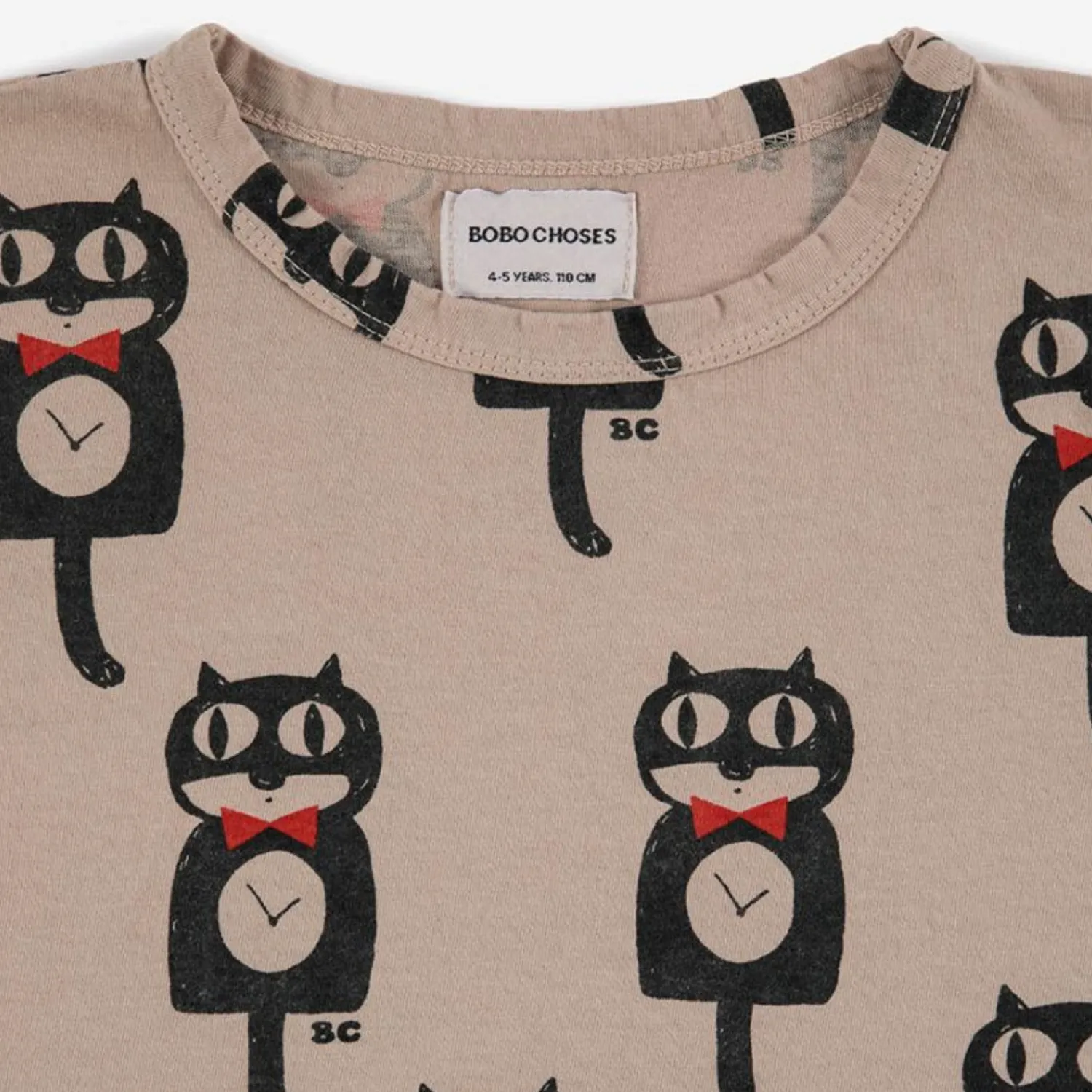 Bobo Choses Long Sleeve T Shirts> Cat O'Clock All Over Long Sleeve T-Shirt