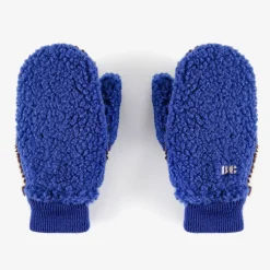 Bobo Choses Face Masks> Color Block Sheepskin Blue Gloves