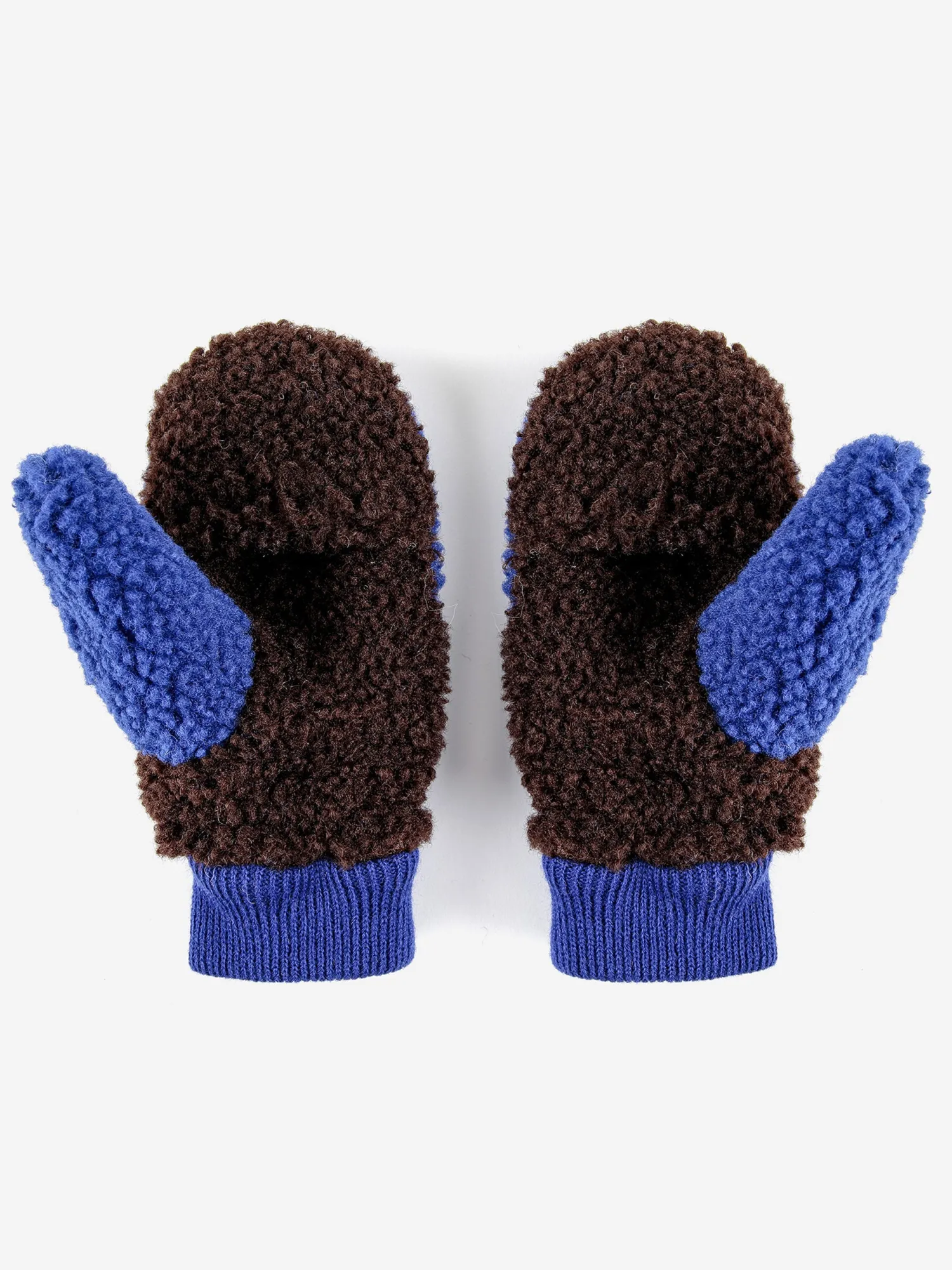 Bobo Choses Face Masks> Color Block Sheepskin Blue Gloves