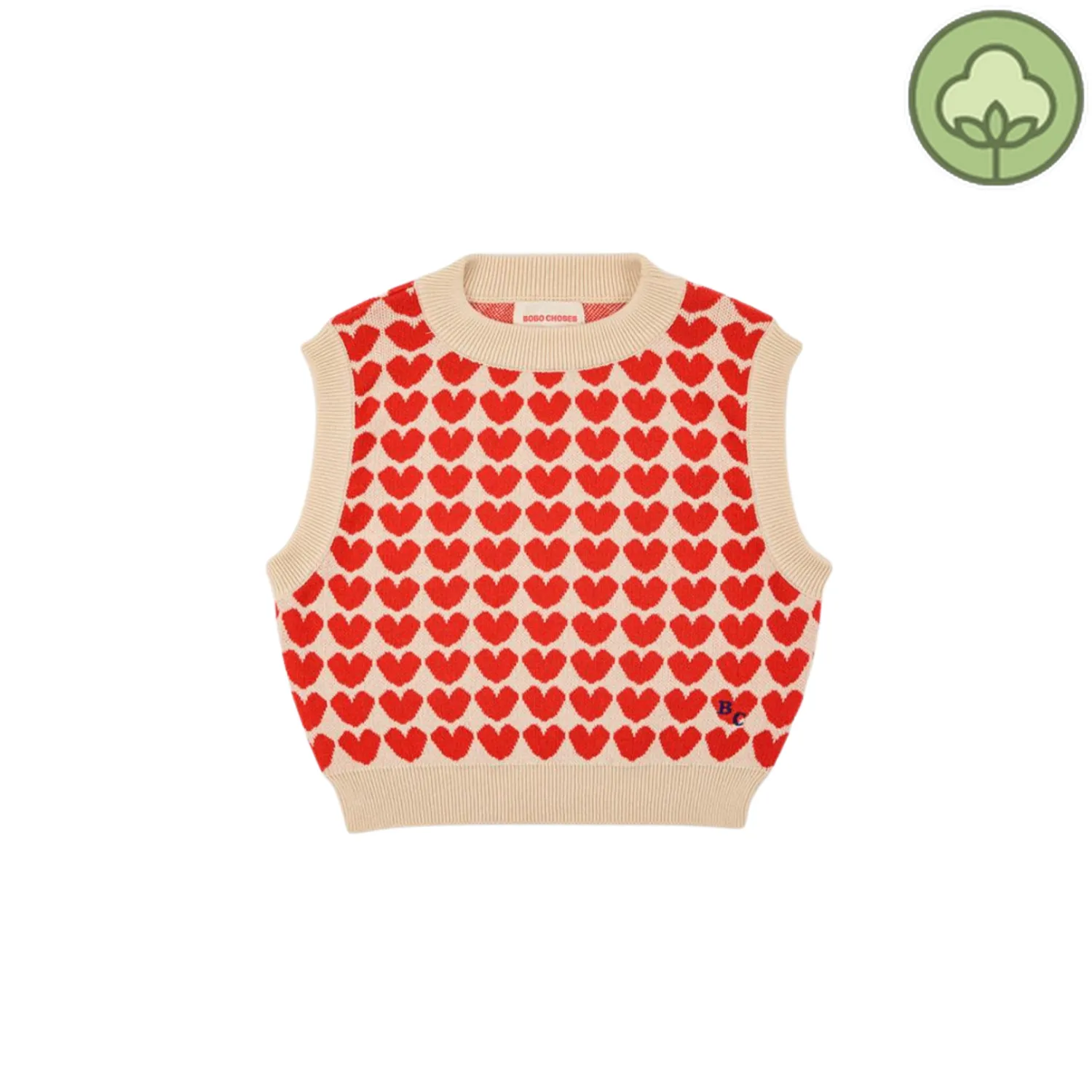 Bobo Choses Face Masks> Hearts Jacquard Jumper