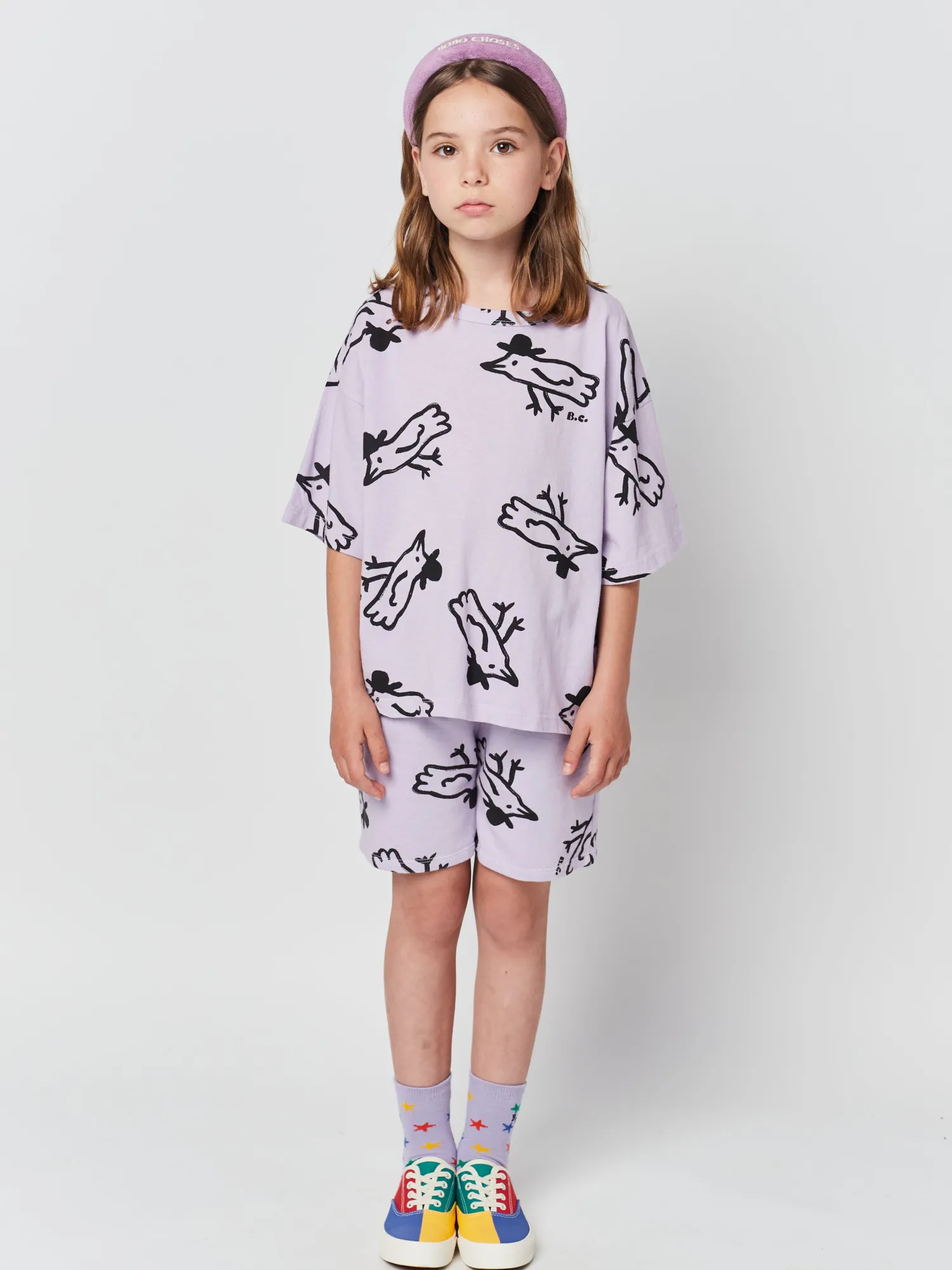 Bobo Choses Long Sleeve T Shirts> Mr Birdie All Over Short Sleeve T Shirt