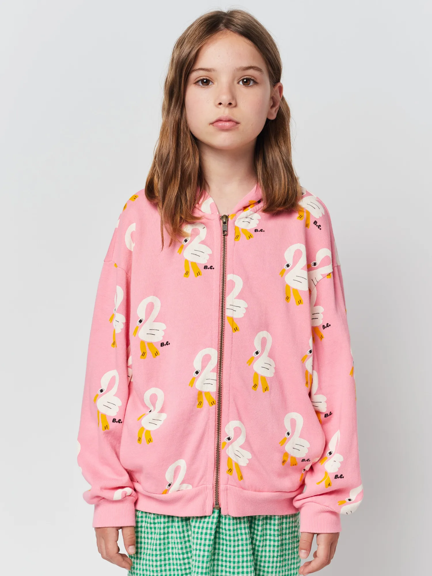Bobo Choses Long Sleeve T Shirts> Pelican All Over Zipped Sweatshirt