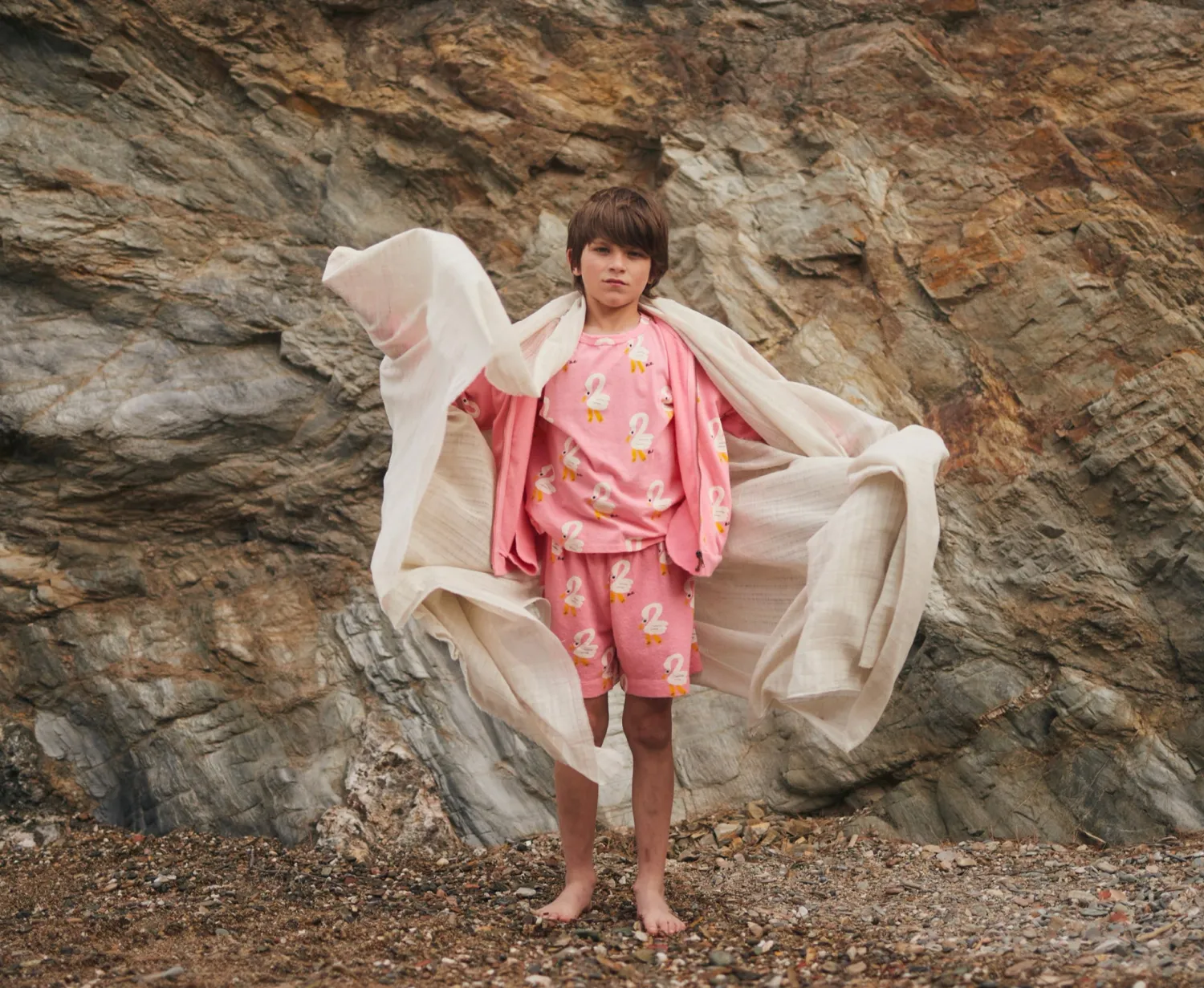Bobo Choses Long Sleeve T Shirts> Pelican All Over Zipped Sweatshirt
