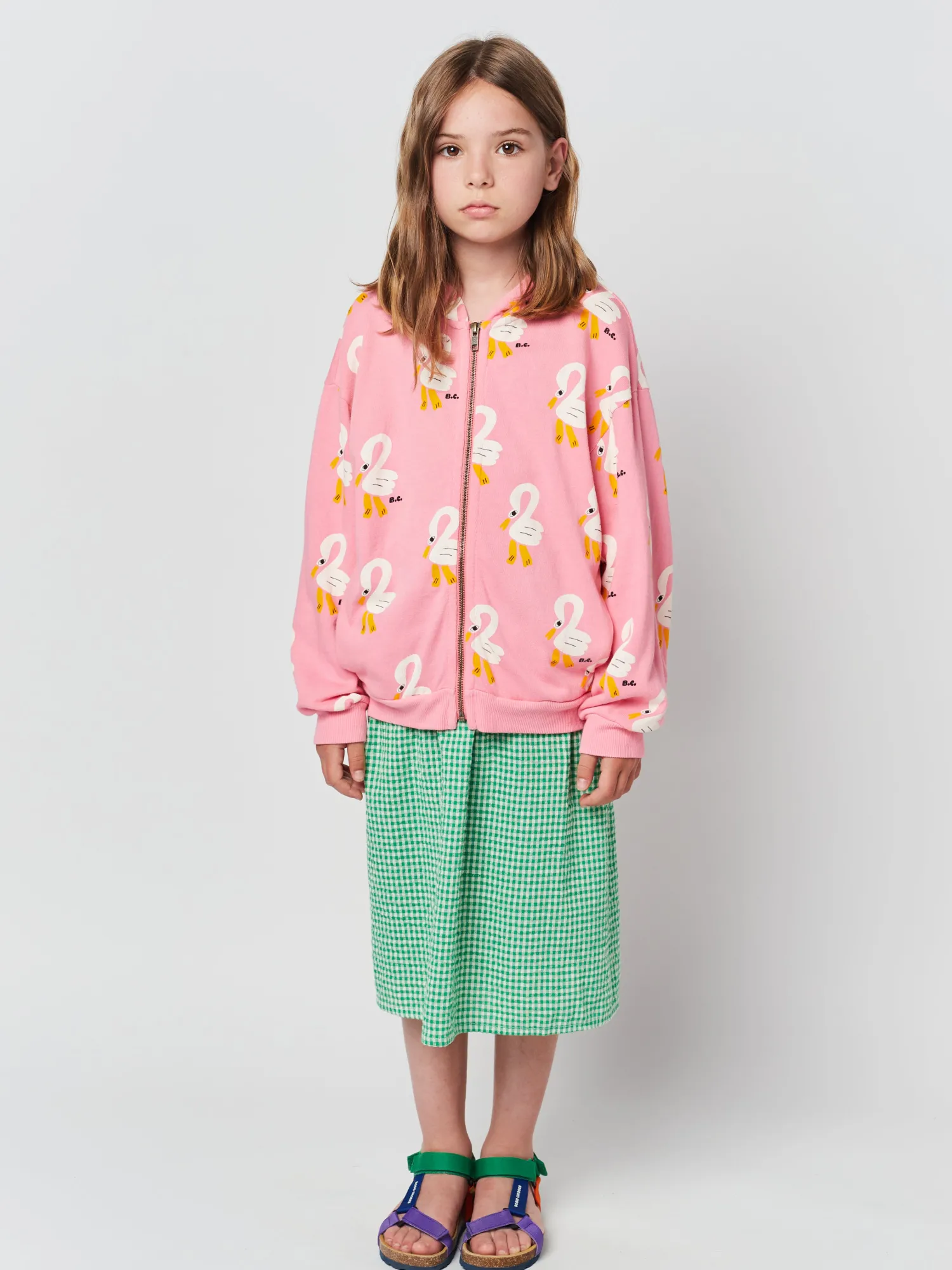 Bobo Choses Long Sleeve T Shirts> Pelican All Over Zipped Sweatshirt