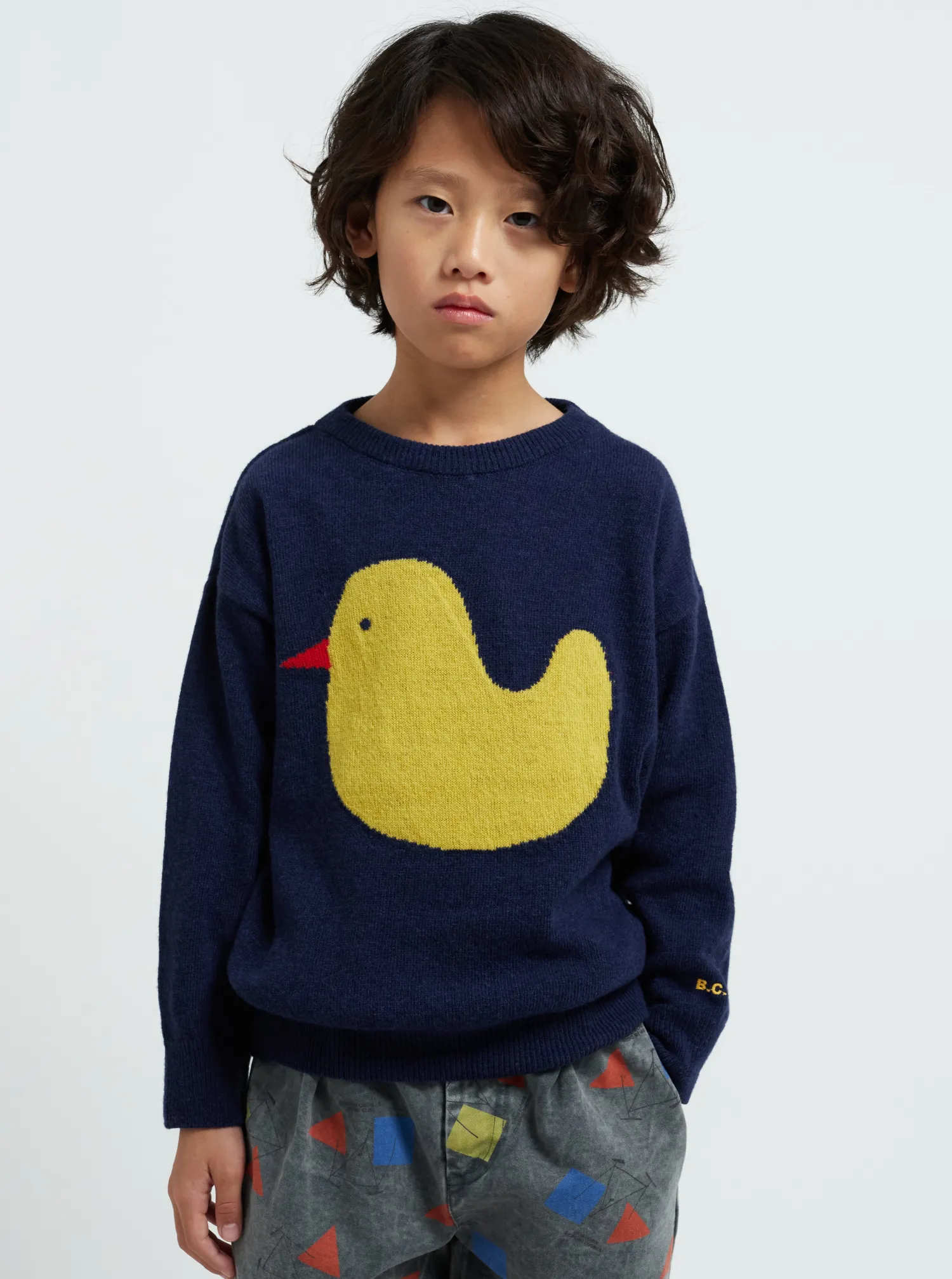 Bobo Choses Face Masks> Rubber Duck Intarsia Jumper