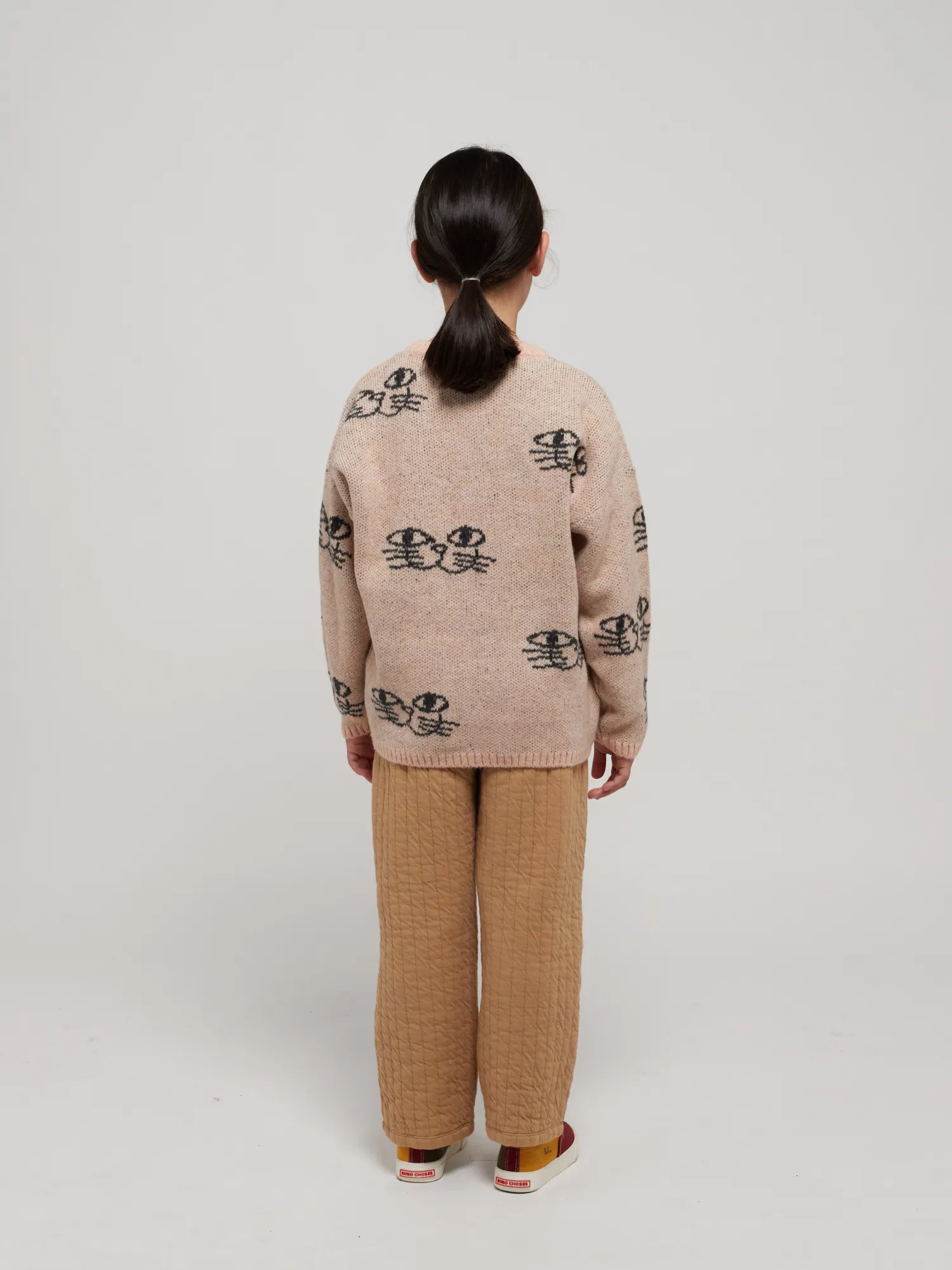 Bobo Choses Face Masks> Smiling Cat All Over Jacquard Jumper