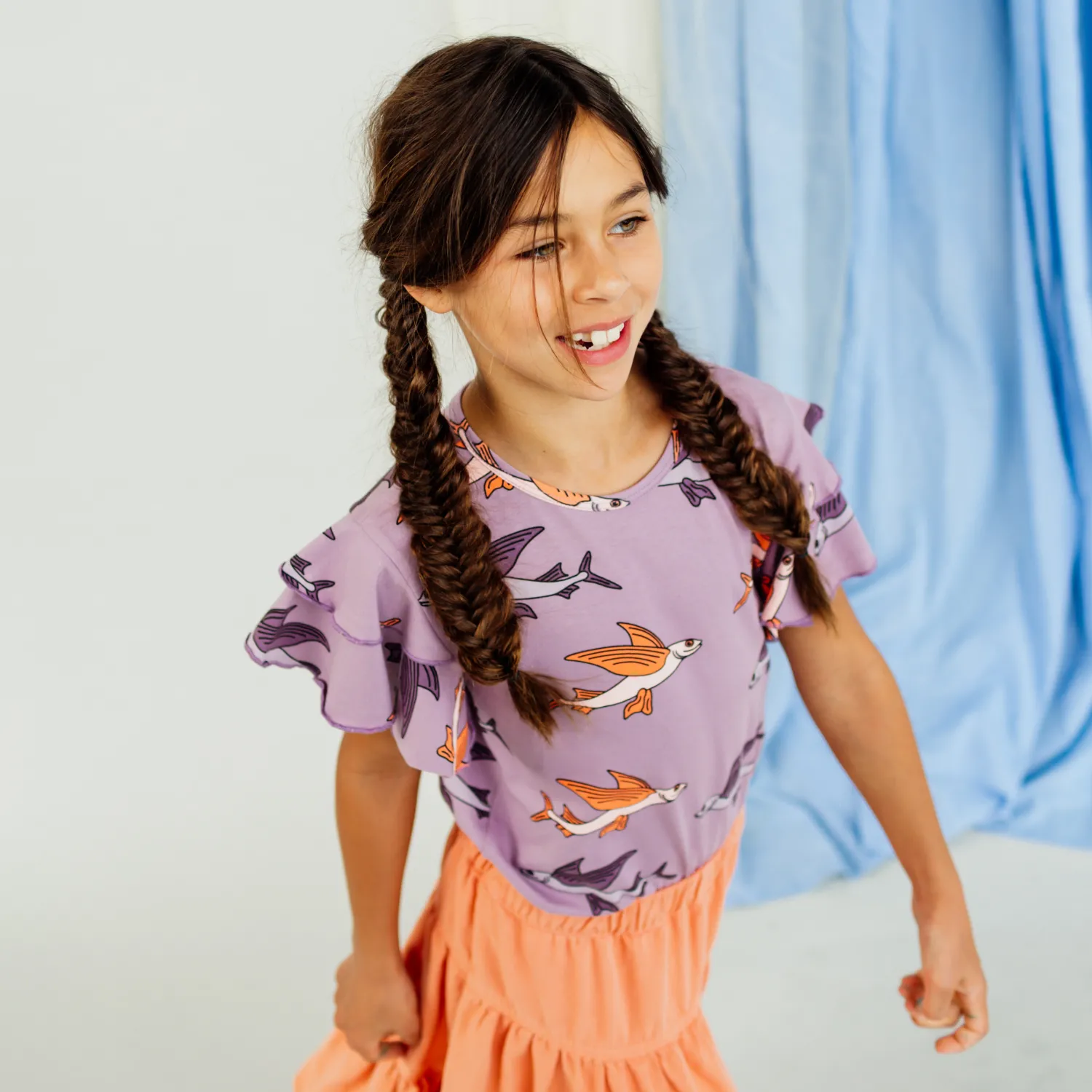 CARLIJNQ Long Sleeve T Shirts> Flying Fish - Ruffled Shirt