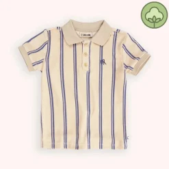 CARLIJNQ T Shirts> Stripes Blue - Polo T-Shirt Wt Embroidery
