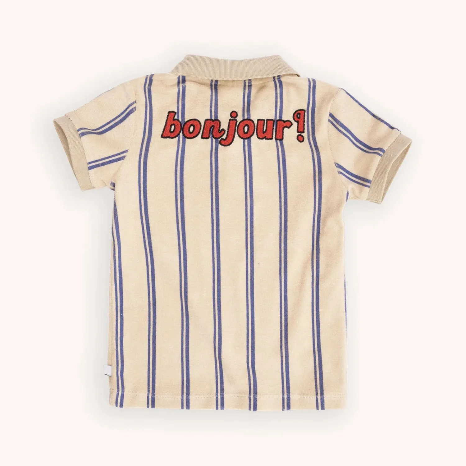 CARLIJNQ T Shirts> Stripes Blue - Polo T-Shirt Wt Embroidery