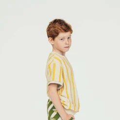 CARLIJNQ T Shirts> Stripes Yellow - Sweater Short Sleeve