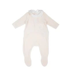 Chloé Kids Onesies>Chloe Kids Long Sleeve Percalec Collar Baby Footie