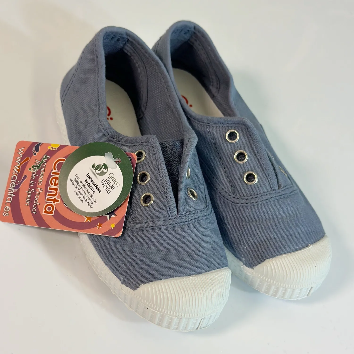 Cienta Shoes> Kids Canvas Slip On Sneakers Ciel Delav
