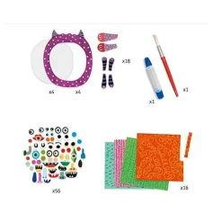 Djeco Face Masks> Collage Craft Kit - Happy Monsters