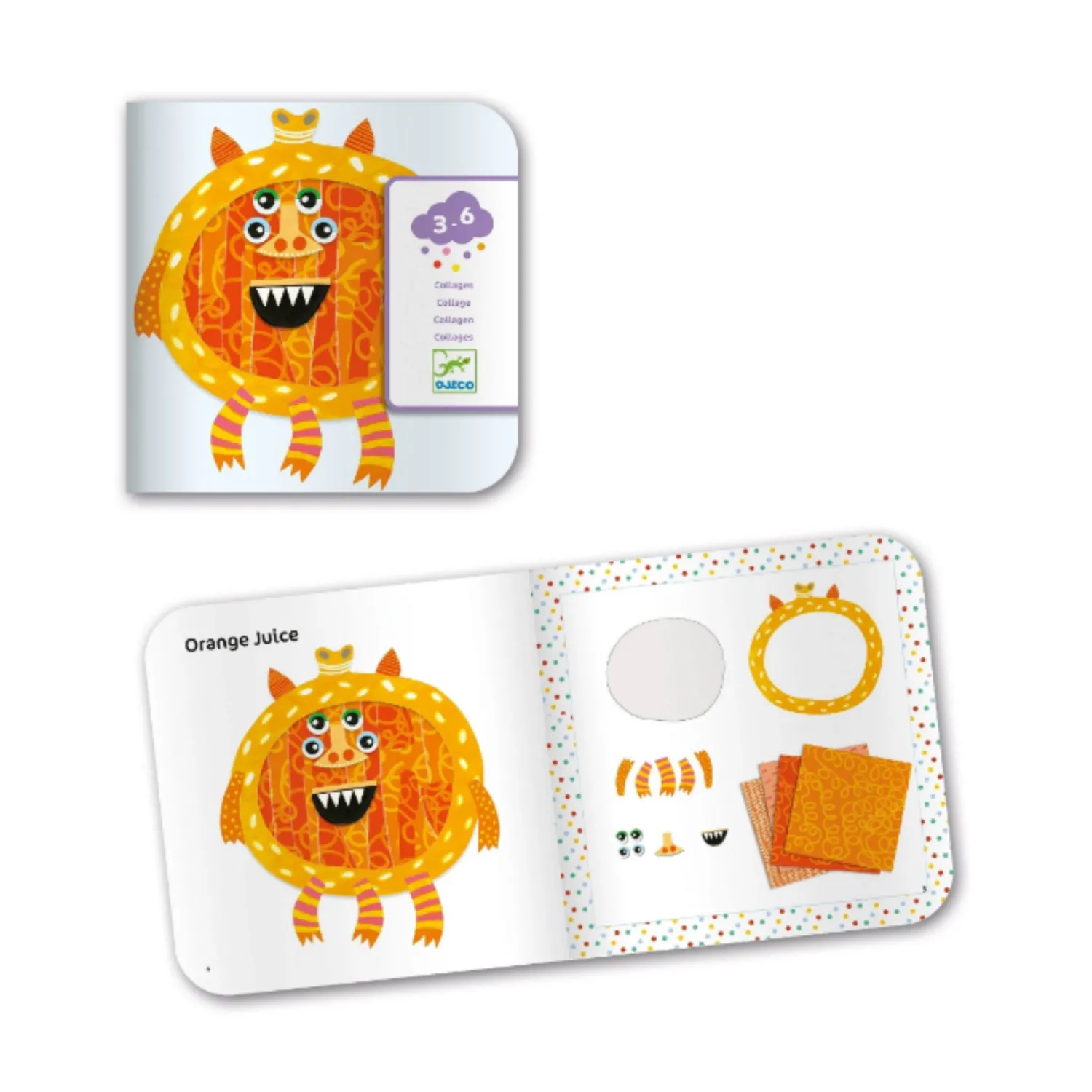 Djeco Face Masks> Collage Craft Kit - Happy Monsters