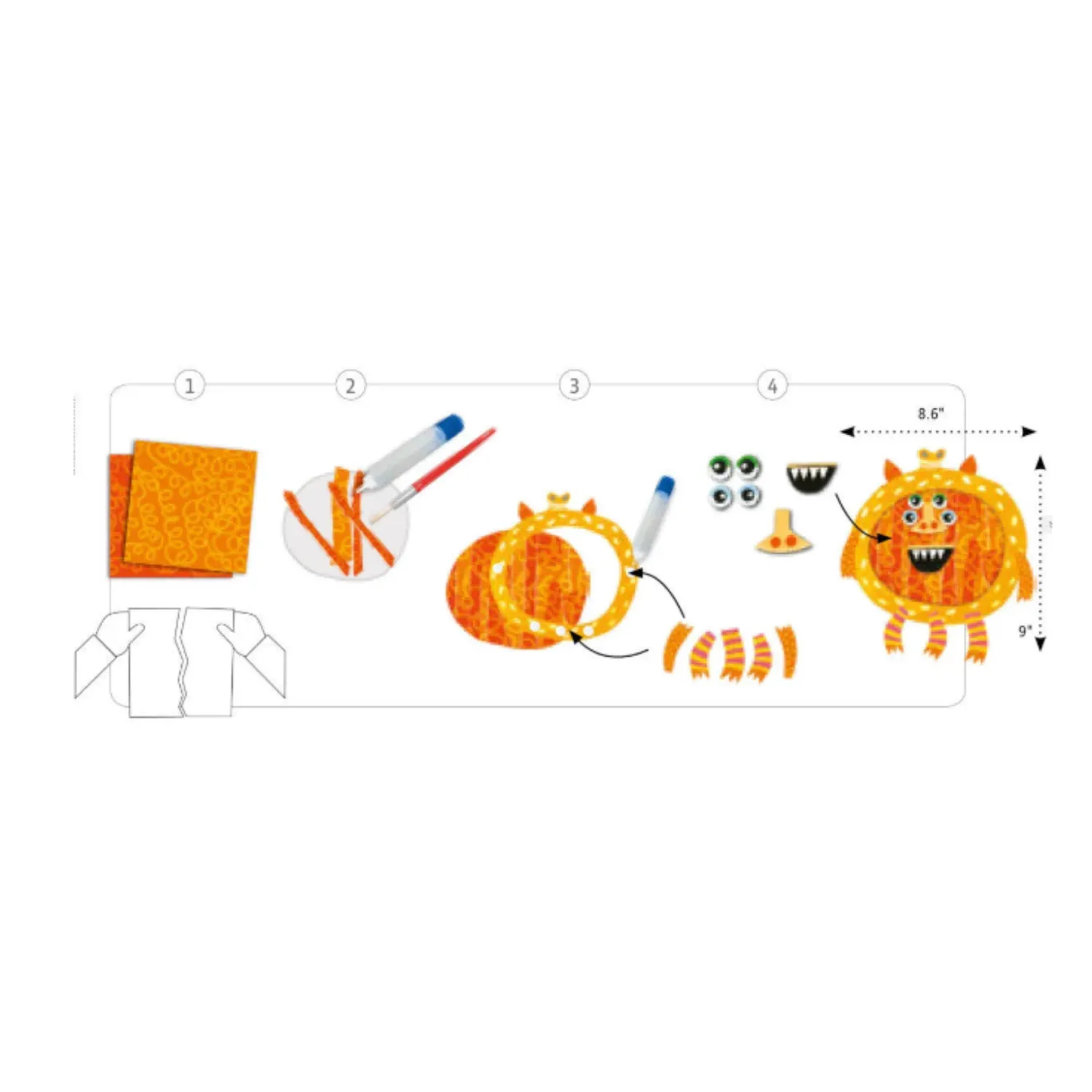 Djeco Face Masks> Collage Craft Kit - Happy Monsters