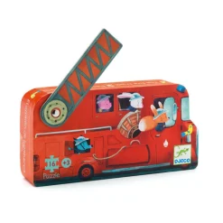 Djeco Face Masks> Fire Truck Mini Puzzle - 16 Pieces