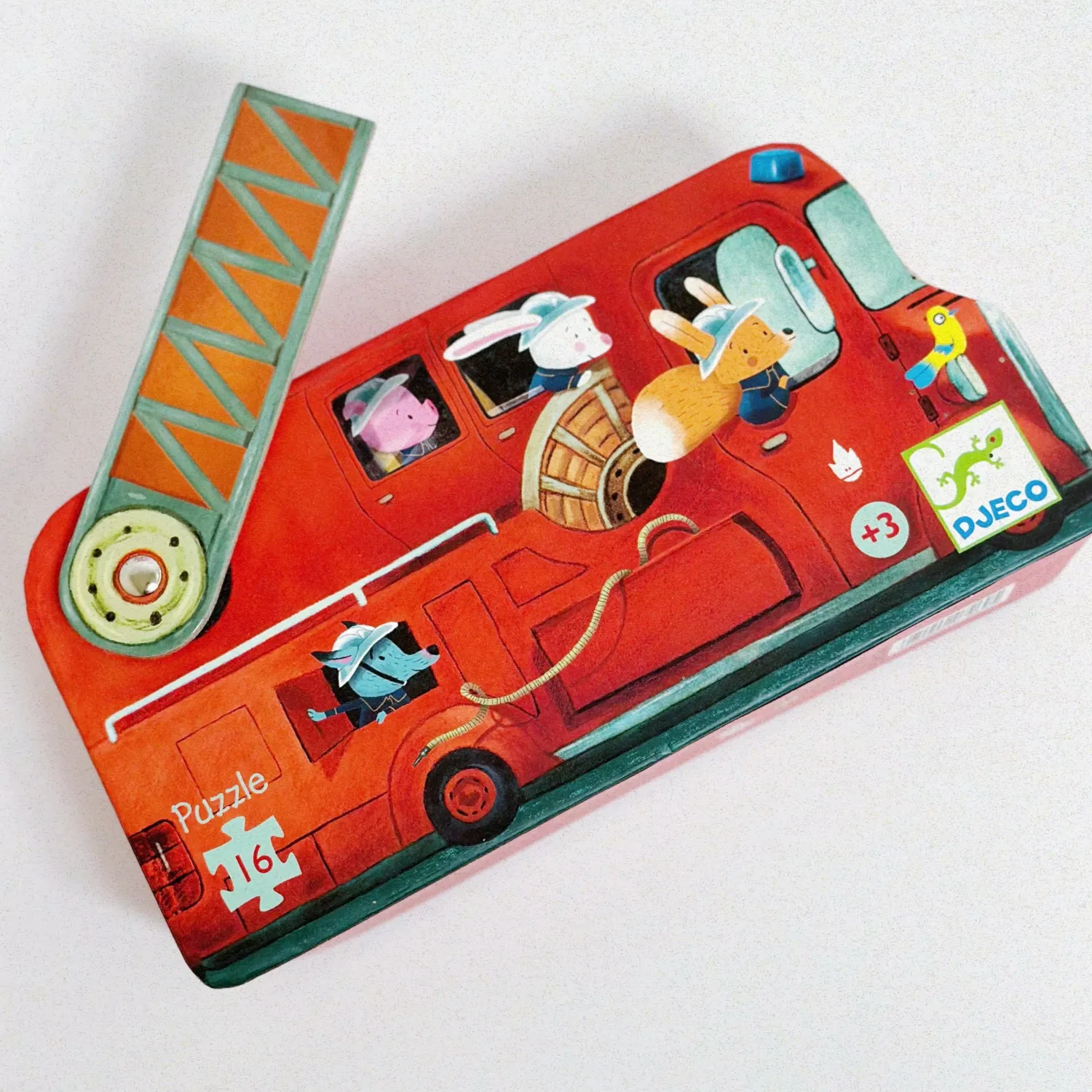 Djeco Face Masks> Fire Truck Mini Puzzle - 16 Pieces