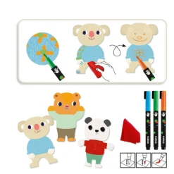 Djeco Face Masks> Le Petit Artist Coloring Chalkboard Cuties