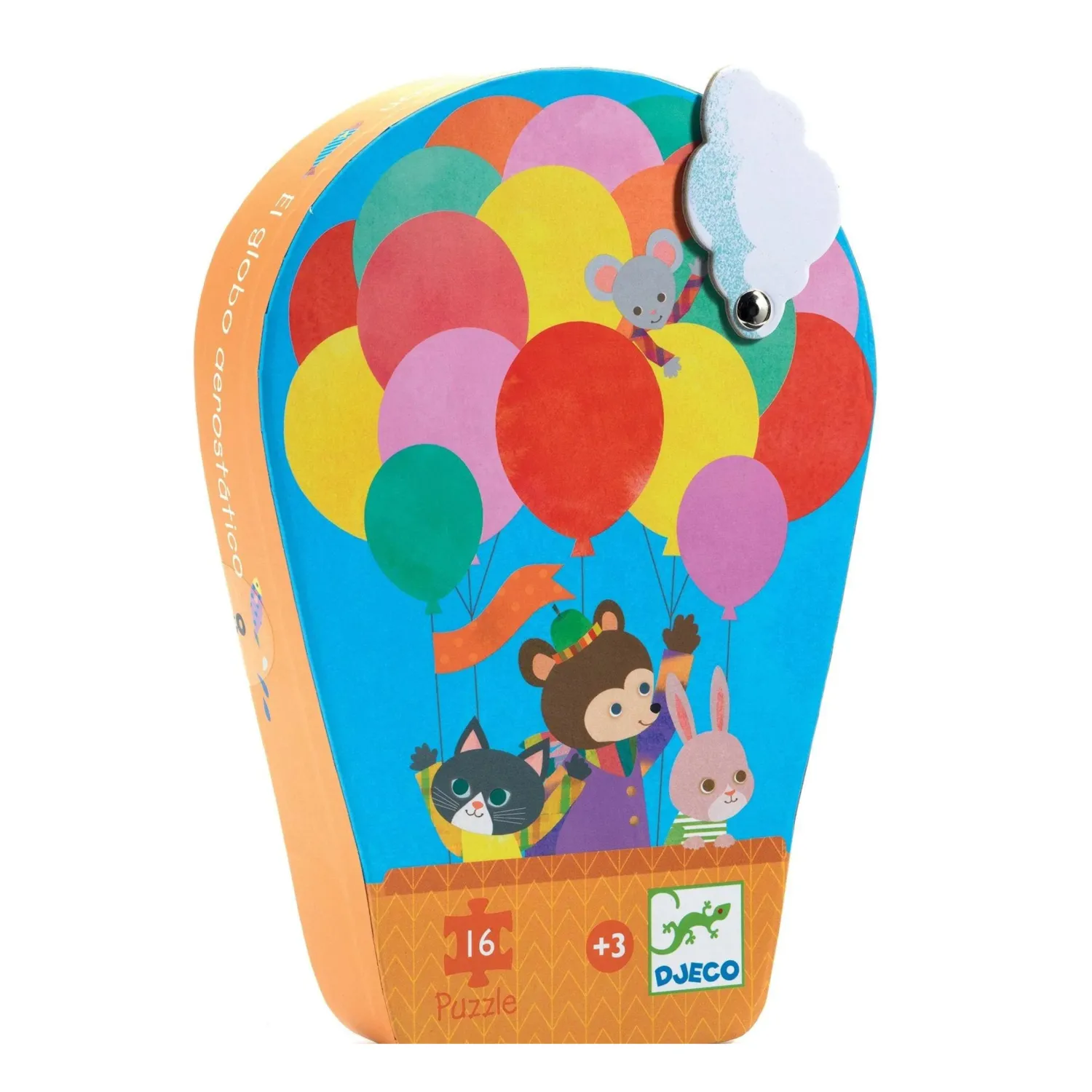 Djeco Face Masks> The Hot Air Balloon 16Pc Silhouette Jigsaw Puzzle