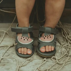 Donsje Shoes> Sadie Watermelon Leather Baby Sandals