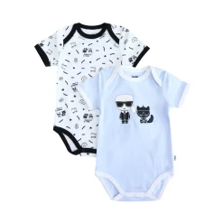 Karl Lagerfeld Kids Onesies> Baby Gift Set Of 2 Ss Bodysuits