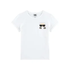 Karl Lagerfeld Kids T Shirts> Girls Cotton Pocket T-Shirt