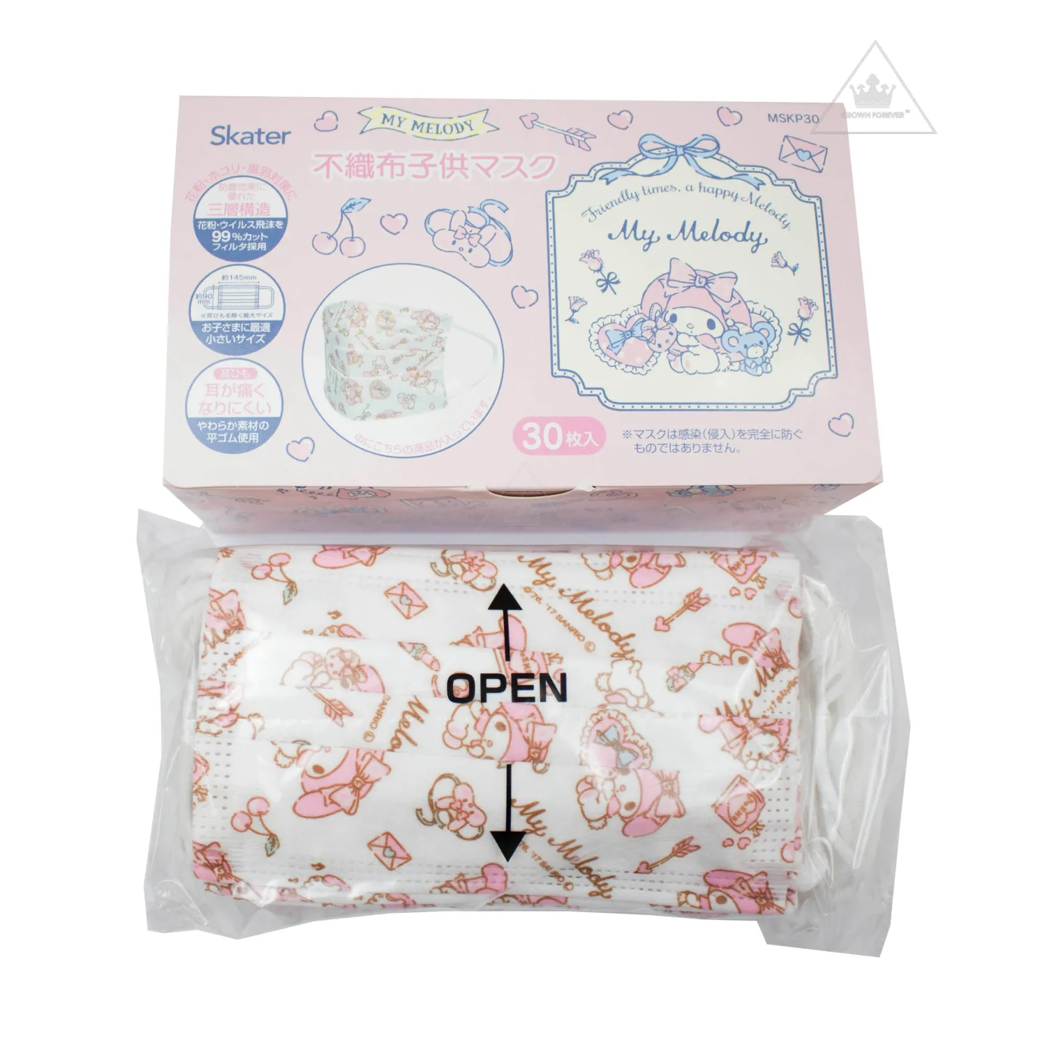 Crown Forever T Shirts>Kids Face Mask Melody 30Pc