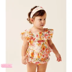 Lil Lemons By For Love And Lemons Overalls & Jumpsuits>Lil Lemons Peony Baby Dress Coral