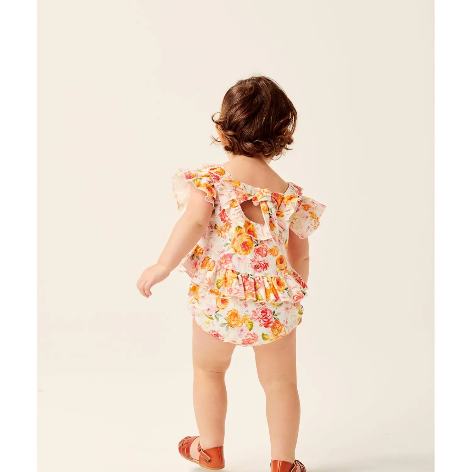 Lil Lemons By For Love And Lemons Overalls & Jumpsuits>Lil Lemons Peony Baby Dress Coral
