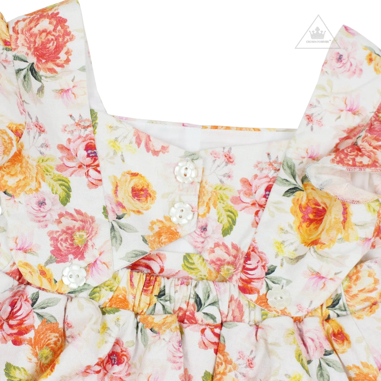 Lil Lemons By For Love And Lemons Overalls & Jumpsuits>Lil Lemons Peony Baby Dress Coral