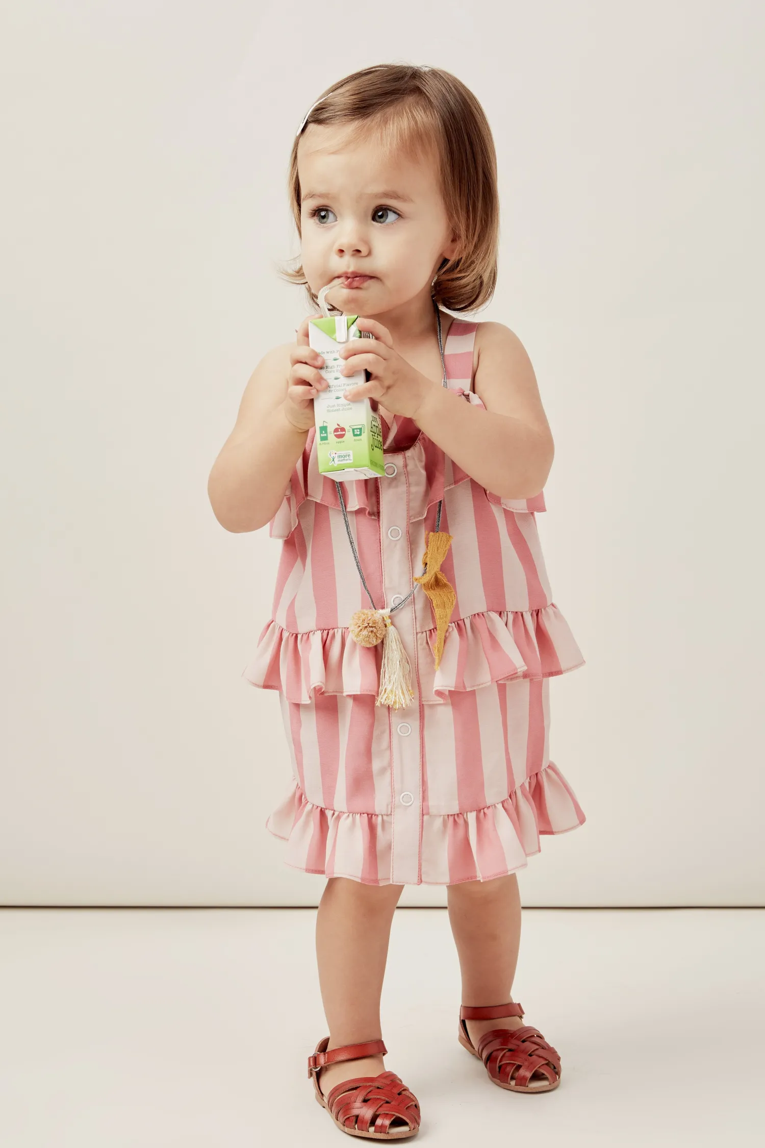 Lil Lemons By For Love And Lemons Overalls & Jumpsuits>Lil Lemons Sunshine Tiered Dress Watermelon