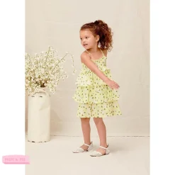 Lil Lemons By For Love And Lemons Overalls & Jumpsuits>Lil Lemons Sunshine Tiered Dress Yellow