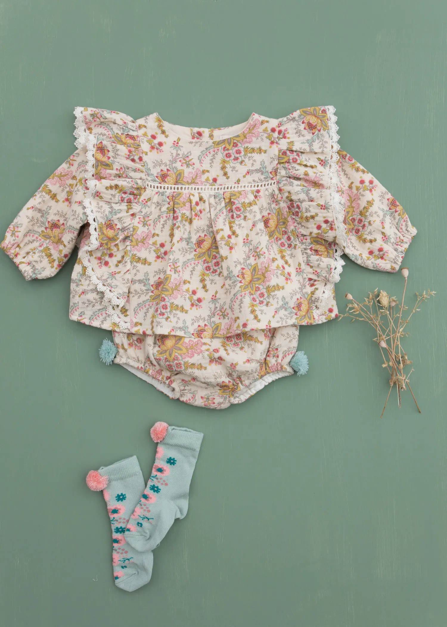 Louise Misha Rompers> Ghilena Rompers Cream French Flowers