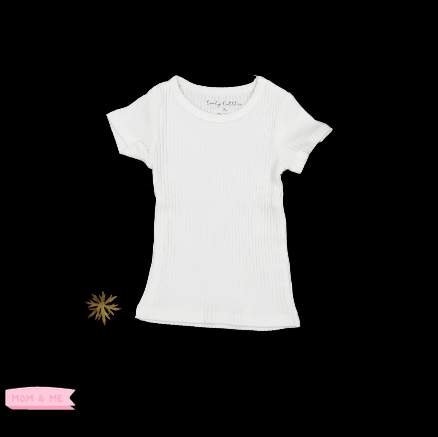 Lovely Littles Long Sleeve T Shirts>Lovley Littles The Ribbed Short Sleeve Tee Bone