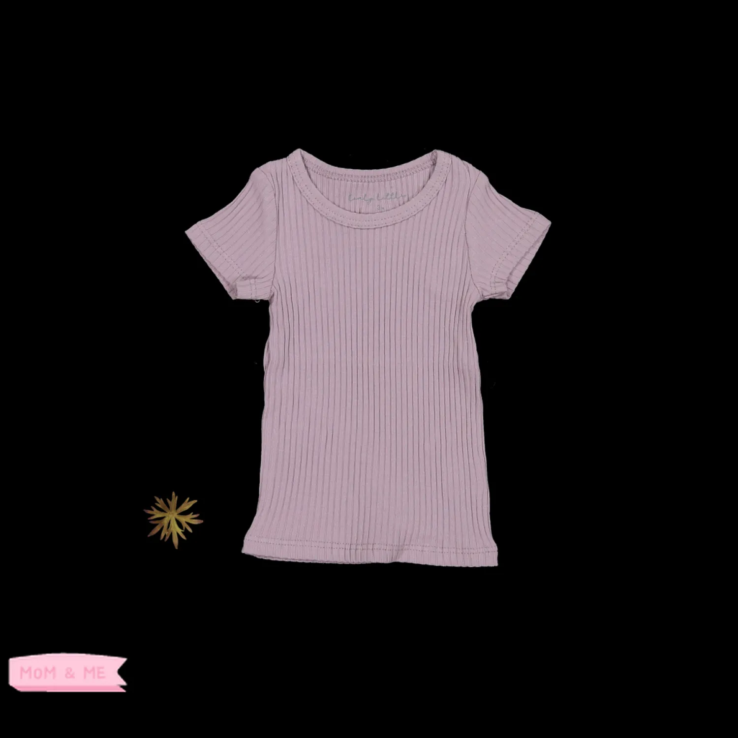 Lovely Littles Long Sleeve T Shirts>Lovley Littles The Ribbed Short Sleeve Tee Violet